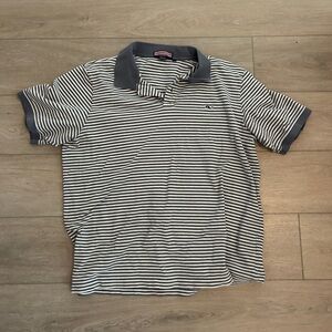 Men’s Vineyard Vines Navy and White Striped Polo Shirt Size XXL